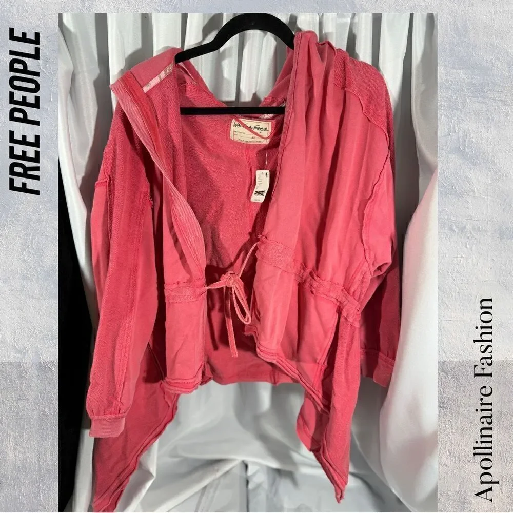 FREE PEOPLE EMILIA CARDIGAN IN MIAMI BEAT PINK NWT XS